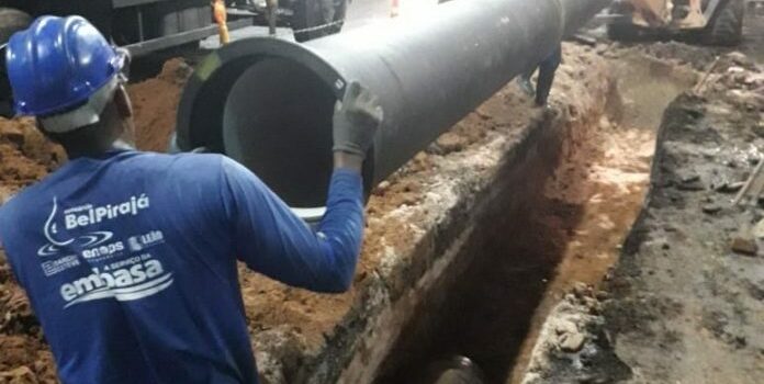 Obra da Embasa de duplicação de adutora será realizada nesta segunda (13); interrupção temporária de abastecimento começa às 8h