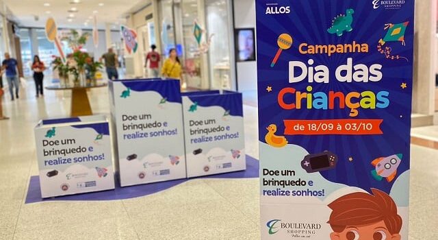 PM e shopping de Feira arrecada brinquedos para crianças em vulnerabilidade social até outubro