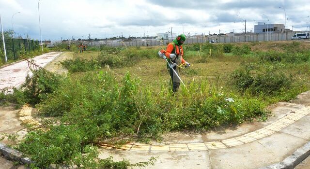 Parque Linear no bairro Papagaio recebe serviços de requalificação