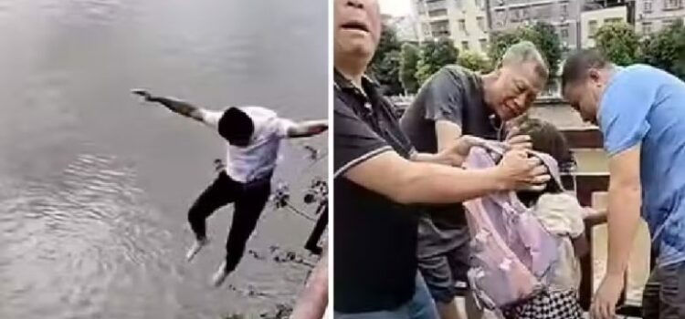 Herói salta de ponte e salva menina que estava se afogando em rio