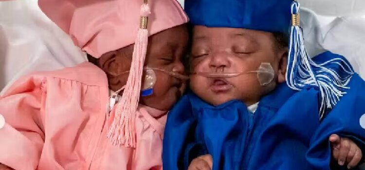 Gêmeos prematuros de 22 semanas ganham “formatura” na alta do hospital