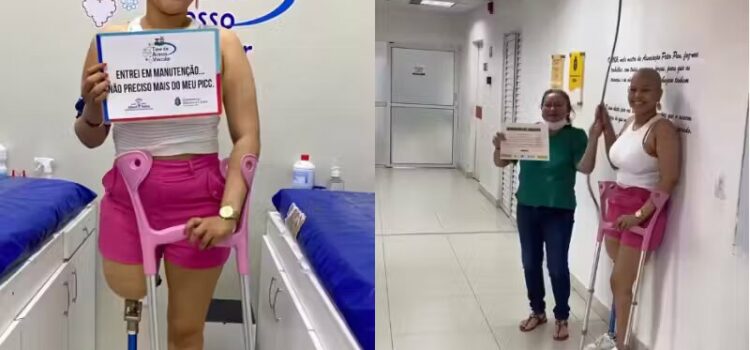 Jovem que tratava câncer raro “toca sino” e comemora cura após vaquinha. “Campeã, vencedora”