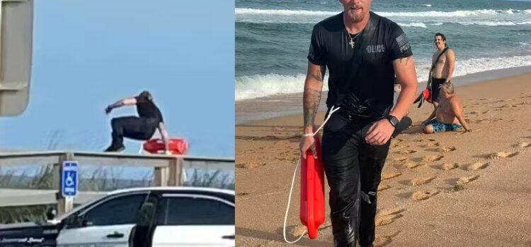 Policial sai do carro, mergulha no mar e salva 2 pessoas que se afogavam