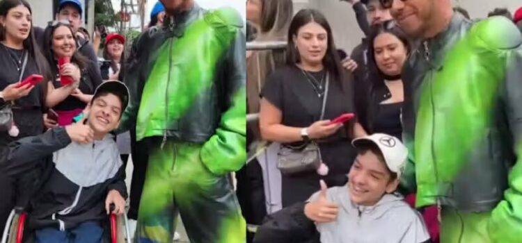 Lewis Hamilton para na rua para atender menino brasileiro com deficiência