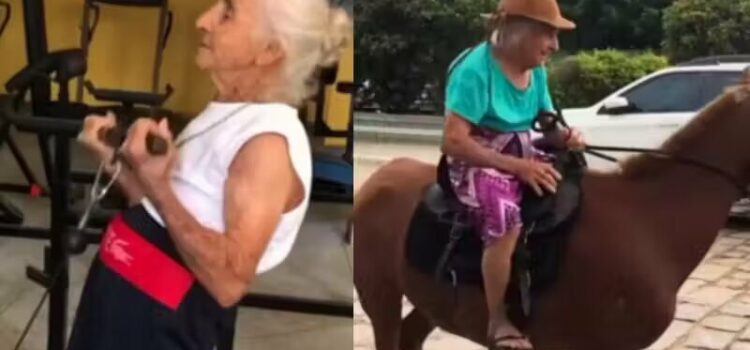 Idosa de 91 anos que sofreu maus tratos anda a cavalo e faz academia: “Estou adorando”