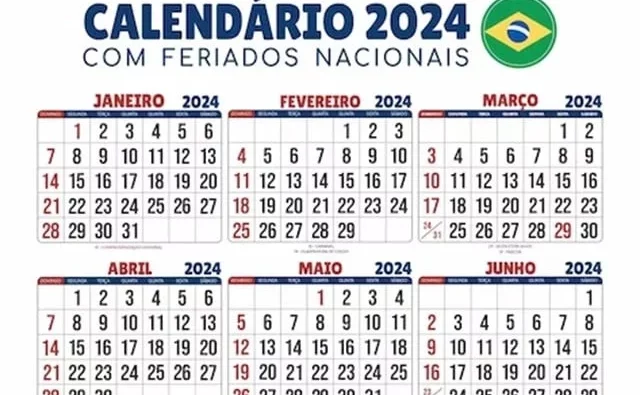 2024 terá poucos ‘feriadões’ prolongados; confira