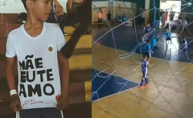 Menino marca gol em campeonato e levanta camisa em homenagem à mãe falecida
