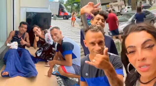 Casal maloka leva alimentos e bençãos para pessoas que vivem na rua, de onde saíram