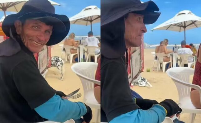 Casal chama um ambulante para almoçar sempre que vai à praia e vídeo viraliza