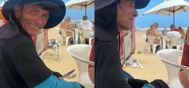 Casal chama um ambulante para almoçar sempre que vai à praia e vídeo viraliza