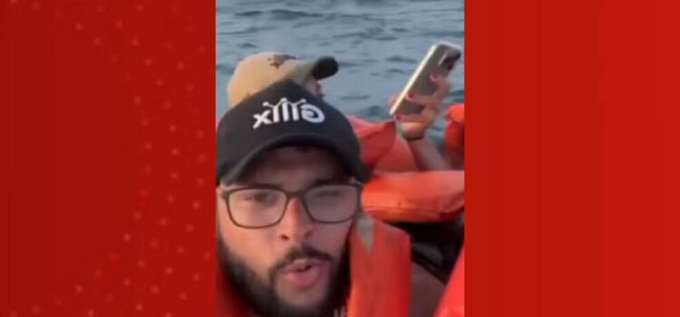 Quatro pessoas e um cachorro ficam à deriva na Baía de Todos-os-Santos e fazem vídeo no meio do mar