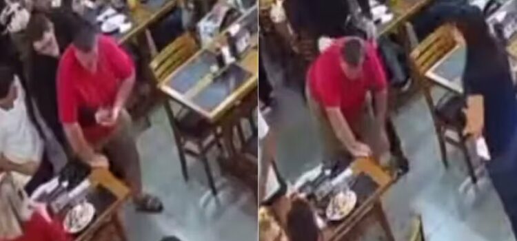 PM de folga salva homem que engasgou com pedaço de carne em restaurante