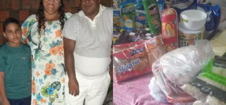 Comida chegou para a confeiteira que perdeu tudo e passava fome com filho adotado; “obrigado”