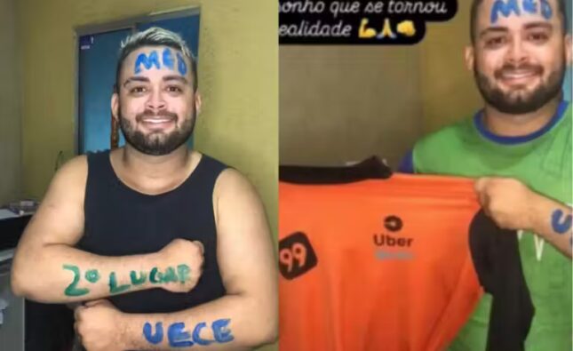 Motociclista de aplicativo é aprovado em Medicina; segundo colocado