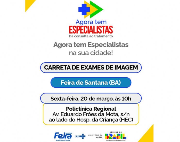 Carreta de imagem amplia acesso à tomografia e atenderá pacientes de 28 municípios da região de Feira