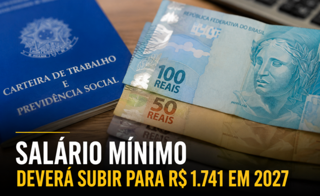 Salário mínimo deverá subir para R$ 1.741 em 2027
