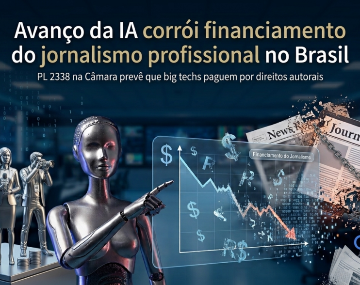 Avanço da IA corrói financiamento do jornalismo profissional no Brasil